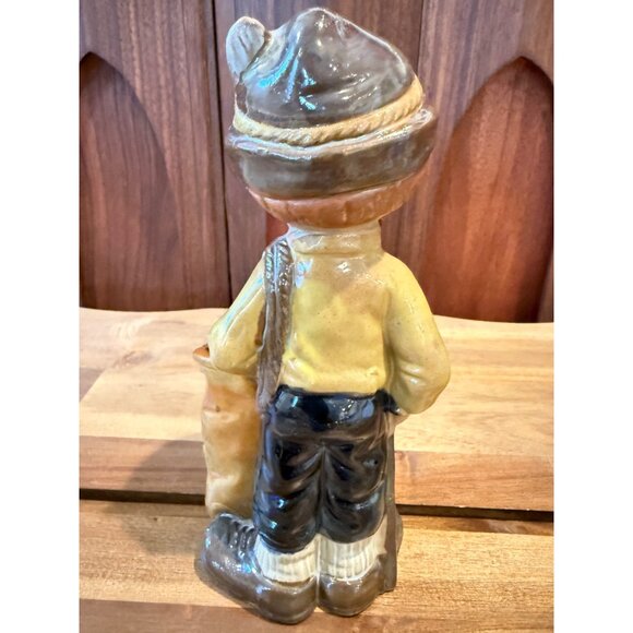Vintage HANKYU Japan GLAZED Terracotta “GOLF CADDY BOY” Planter Kitschy Figurine - Picture 5 of 7